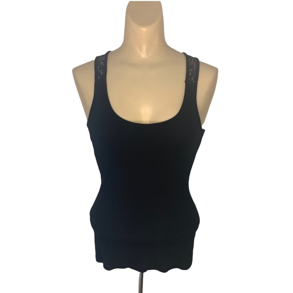 Express Size S Black Racerback Lace Detail Tank - Picture 2 of 4